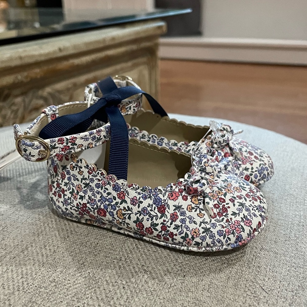 ❤️Janie and Jack baby floral ballet flats